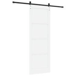 Porte coulissante Blanc et noir 83 x 232 cm Bois de pin massif 641299641299
