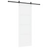 Porte coulissante Blanc et noir 83 x 232 cm Bois de pin massif 641299641299
