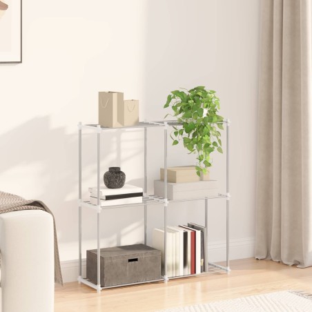 Étagère tubulaire avec stockage Blanc 86 x 27 x 90 cm Aluminium 641306641306