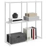 Étagère tubulaire avec stockage Blanc 86 x 27 x 90 cm Aluminium 641306641306