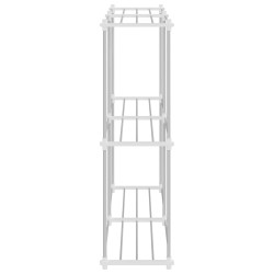 Étagère tubulaire avec stockage Blanc 86 x 27 x 90 cm Aluminium 641306641306