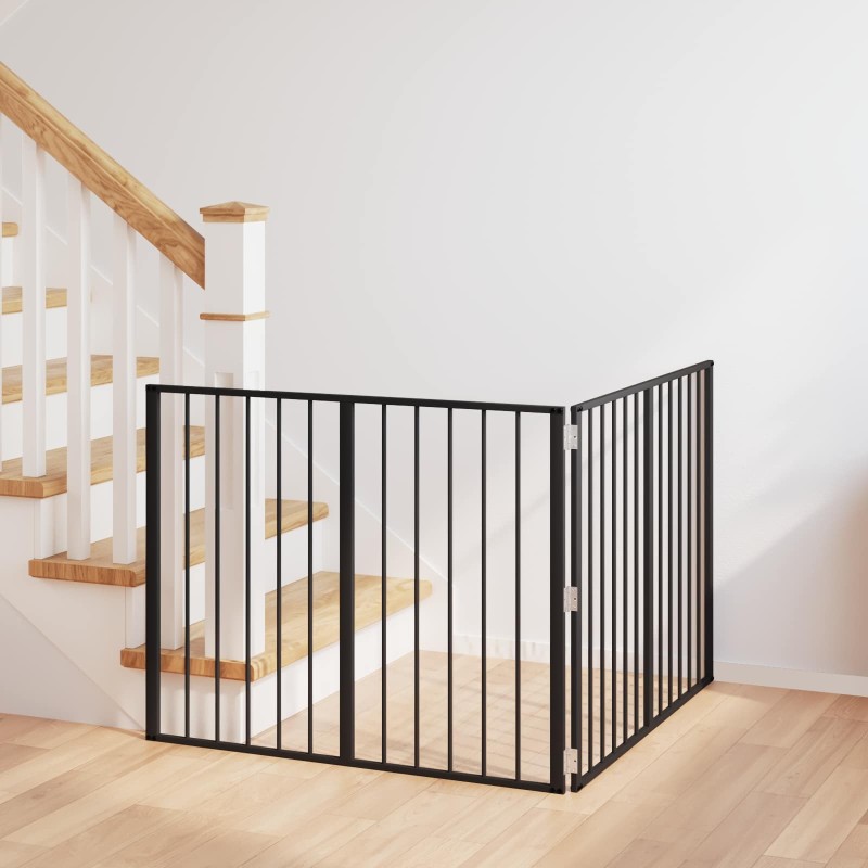 Porte pour chien 2 pcs Noir 100 x 80 cm Acier galvanisé 641308641308