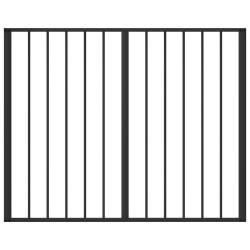Porte pour chien 2 pcs Noir 100 x 80 cm Acier galvanisé 641308641308