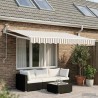 Auvent rétractable électrique Gris clair et blanc 641312641312