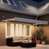 Auvent rétractable électrique Gris clair et blanc 641312641312