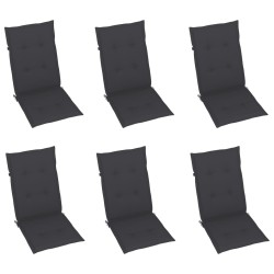Chaises pliables de jardin lot de 6 avec coussins Bois d'acacia 641313641313