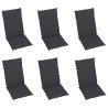 Chaises pliables de jardin lot de 6 avec coussins Bois d'acacia 641313641313