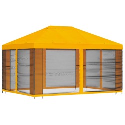 Abri de jardin avec parois 4 × 3 m Jaune Polyester et Acier 641316641316