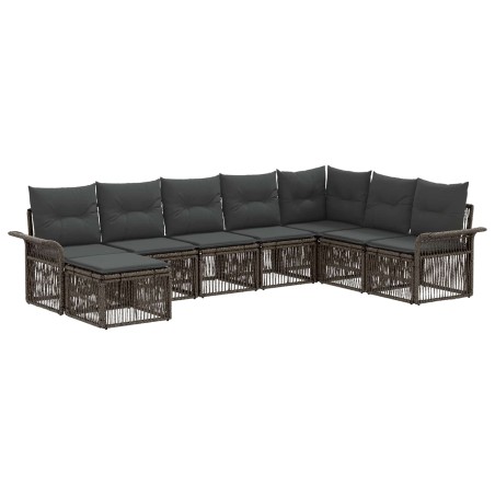 Ensemble de canapé de jardin 8 pcs Gris polyrotin 641318641318
