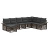 Ensemble de canapé de jardin 8 pcs Gris polyrotin 641318641318