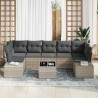 Ensemble de canapé de jardin 8 pcs Gris clair polyrotin 641319641319