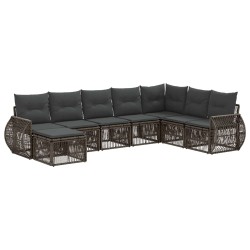 Ensemble de canapé de jardin 8 pcs Gris et Gris foncé polyrotin 641320641320