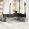 Ensemble de canapé de jardin avec coussin 8 pcs polyrotin 641322641322