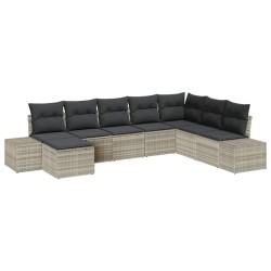 Ensemble de canapé de jardin avec coussin 8 pcs polyrotin 641322641322