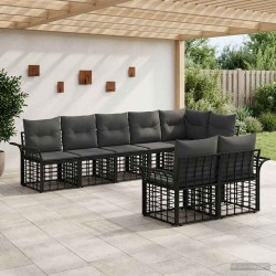 Ensemble de canapés d'extérieur 8 pcs Noir et Gris foncé 641323641323