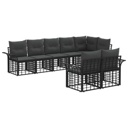 Ensemble de canapés d'extérieur 8 pcs Noir et Gris foncé 641323641323