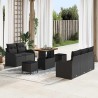 Ensemble de canapé de jardin avec coussin 8 pcs Noir 641324641324