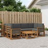 Ensemble de canapés d'extérieur 5 pcs Naturel et Anthracite 641326641326