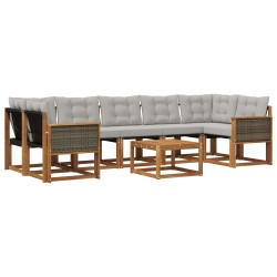 Ensemble de canapés d'extérieur 8 pcs Naturel et gris clair 641328641328