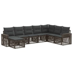 Ensemble de canapé de jardin 8 pcs Gris et Gris foncé polyrotin 641335641335