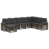 Ensemble de canapé de jardin 8 pcs Gris et Gris foncé polyrotin 641335641335