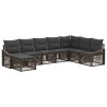 Ensemble de canapé de jardin 8 pcs Gris polyrotin 641336641336