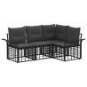 Ensemble de canapés d'extérieur 4 pcs Noir et Gris foncé 641337641337