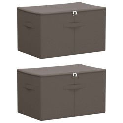 Boîte de rangement 2 pcs Gris 55 x 35 x 32 cm Tissu intissé 641339641339