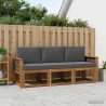 Ensemble de canapés d'extérieur 3 pcs Naturel et Anthracite 641348641348