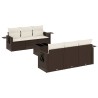Salon de jardin avec coussins 7 pcs marron résine tressée 641350641350