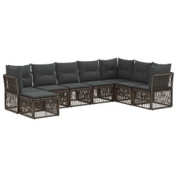 Ensemble de canapé de jardin 8 pcs Gris polyrotin 641352641352