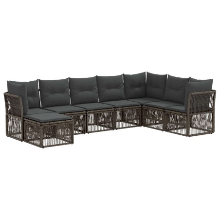 Ensemble de canapé de jardin 8 pcs Gris polyrotin 641352641352