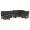 Ensemble de canapé de jardin 8 pcs Gris polyrotin 641352641352