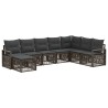 Ensemble de canapé de jardin 8 pcs Gris polyrotin 641354641354