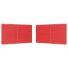 Mur de tente de fête 2 pcs Rouge 400 x 195 cm PE et acier 641356641356