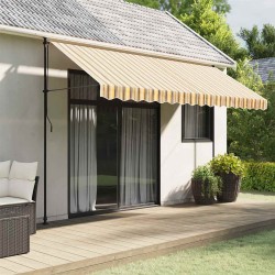 Tissu de remplacement de cantonnière d’auvent rayure jaune gris 641358641358