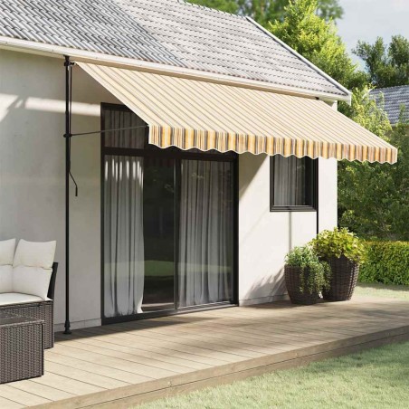 Tissu de remplacement de cantonnière d’auvent rayure jaune gris 641358641358