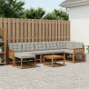 Ensemble de canapés d'extérieur 8 pcs Naturel et gris clair 641360641360