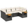 Salon de jardin 6 pcs avec coussins noir résine tressée 641362641362