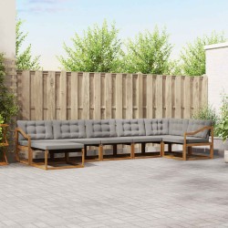 Ensemble de canapés d'extérieur 7 pcs Gris Naturel et Clair 641365641365