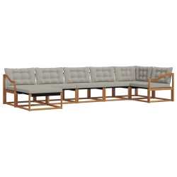 Ensemble de canapés d'extérieur 7 pcs Gris Naturel et Clair 641365641365