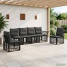 Ensemble de canapés d'extérieur 6 pcs Noir et Gris foncé 641368641368