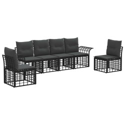 Ensemble de canapés d'extérieur 6 pcs Noir et Gris foncé 641368641368