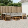 Ensemble de canapés d'extérieur 8 pcs Naturel et gris clair 641372641372