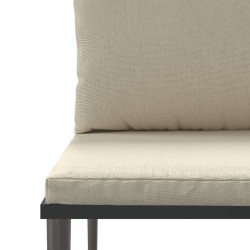 Canapé central de jardin avec coussins gris résine tressée 641384641384