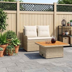 Canapé de jardin avec accoudoirs et table relevable 2 Pièce 641385641385