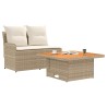 Canapé de jardin avec accoudoirs et table relevable 2 Pièce 641385641385