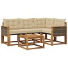 Ensemble de canapés d'extérieur 5 pcs Naturel et Beige 641393641393