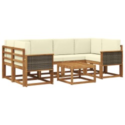 Ensemble de canapés d'extérieur 5 pcs Naturel et Crème 641396641396