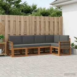 Ensemble de canapés d'extérieur 5 pcs Naturel et Anthracite 641402641402